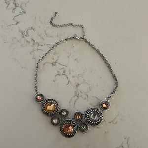 Premier Designs Chiffon multi-color faceted crystal necklace